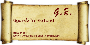 Gyurán Roland névjegykártya